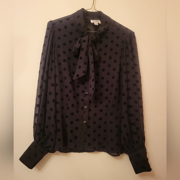 Black polka dot blouse - Picture 1 of 3